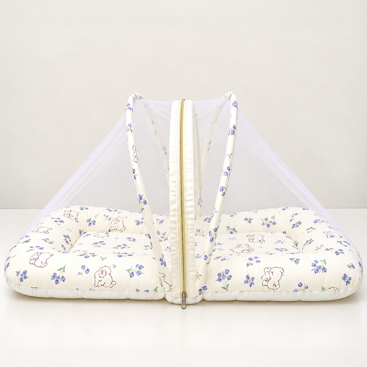 Flowers - Crinkled Muslin Net Bed
