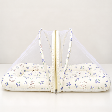 Flowers - Crinkled Muslin Net Bed