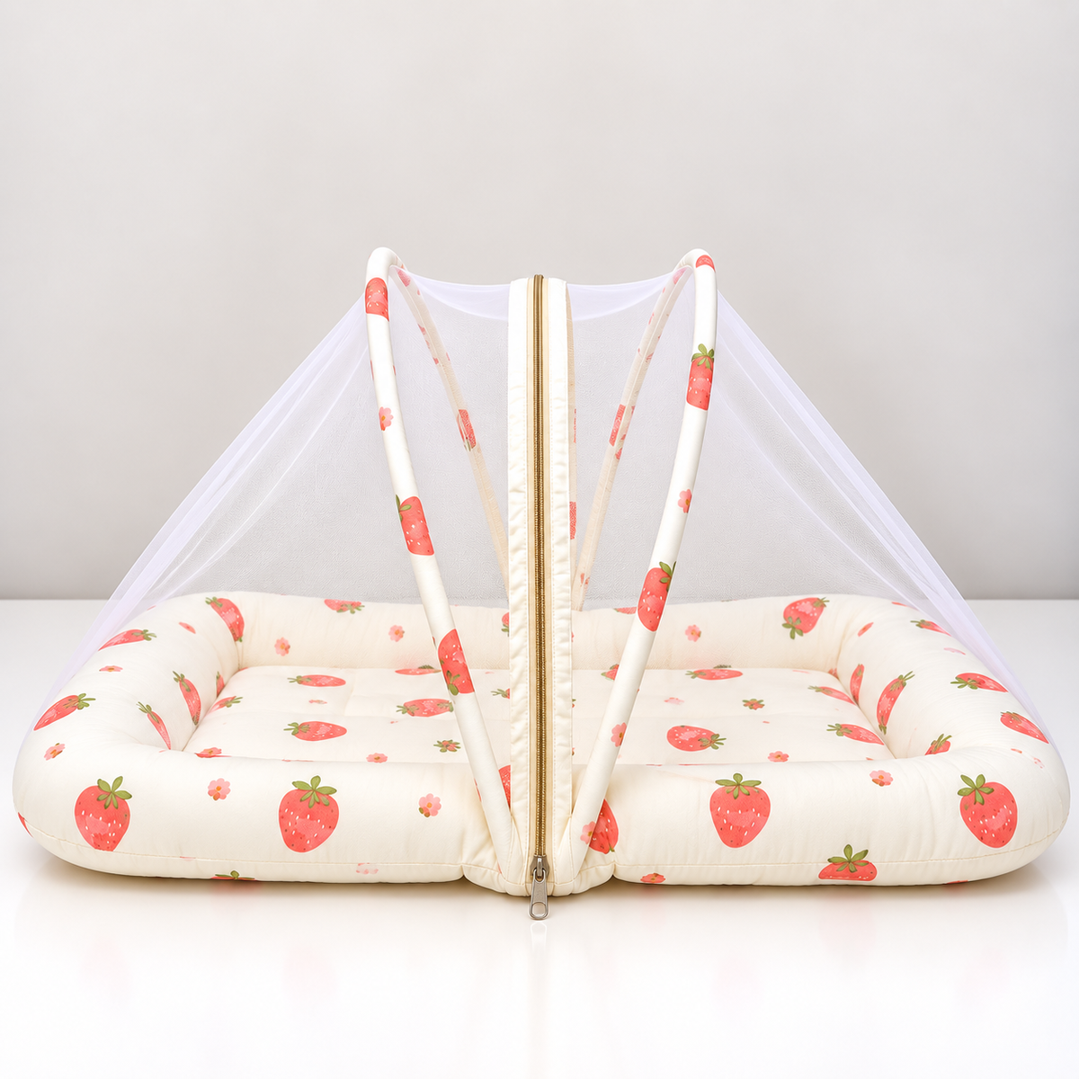 Strawberry - Crinkled Muslin Net Bed