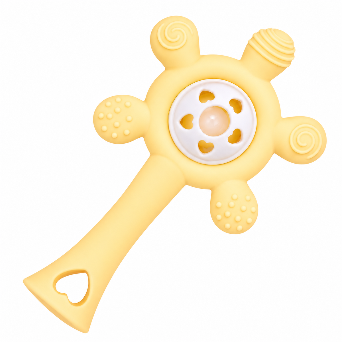 Yellow - Silicon Rattle Teether