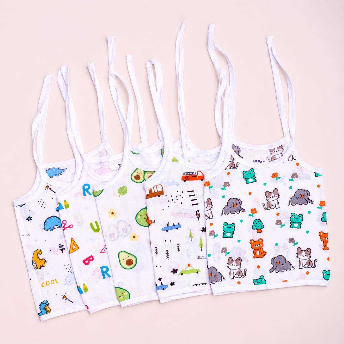 Muslin Knot Jabla Pack of 5 (Assorted Prints)