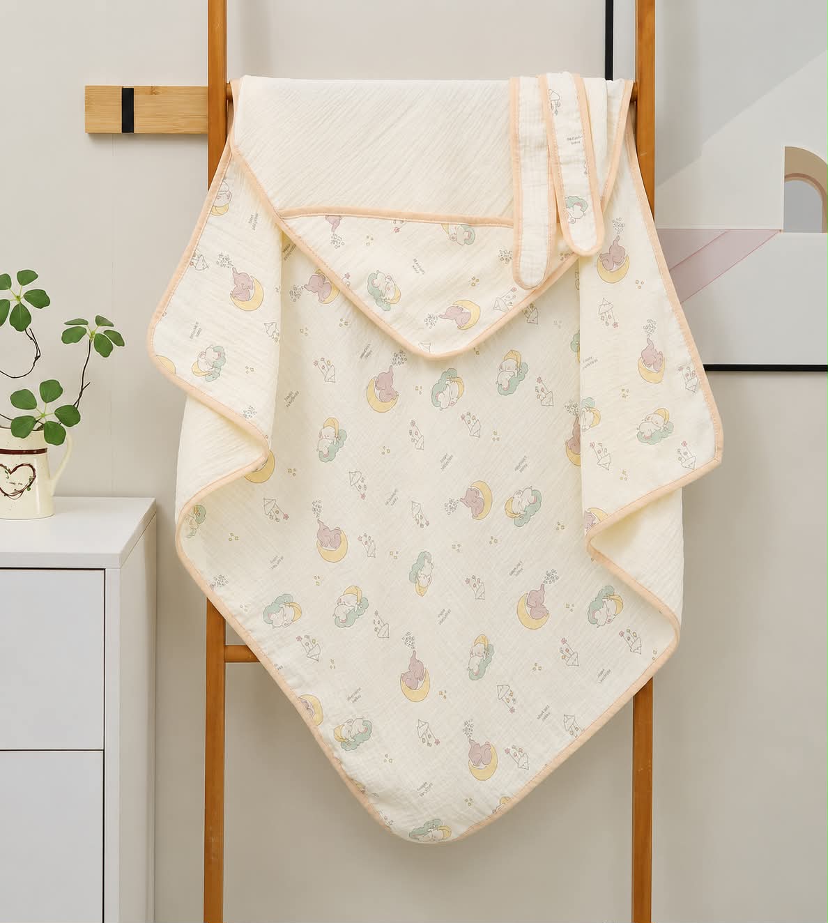 Muslin Crepe Hooded Blanket - Baby