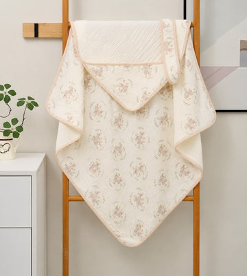 Muslin Crepe Hooded Blanket - Squirrel
