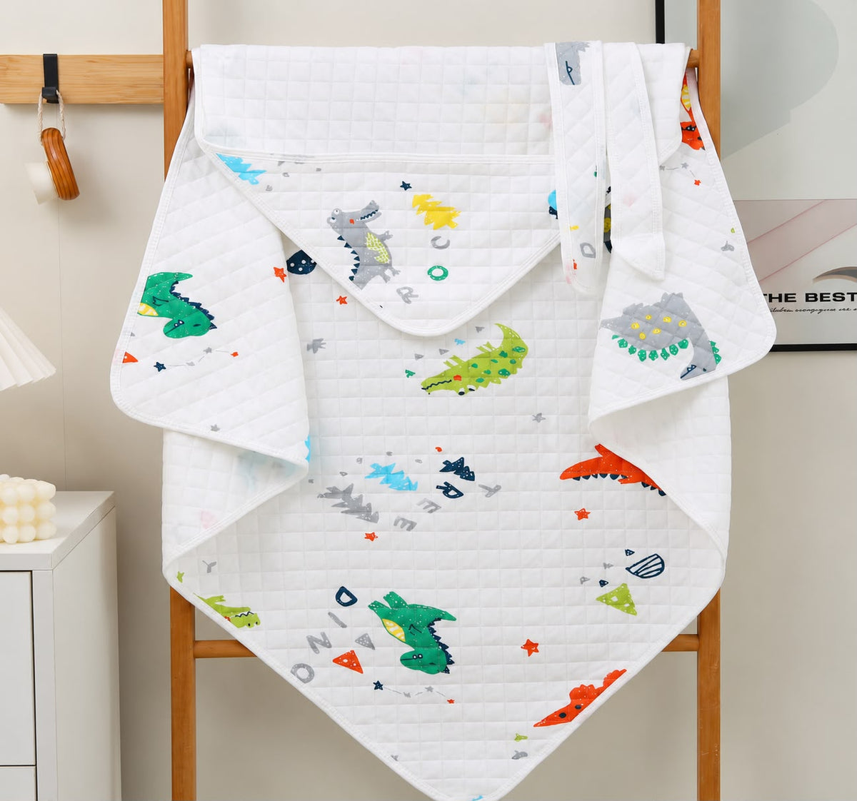 Dino - Muslin Hooded Blanket