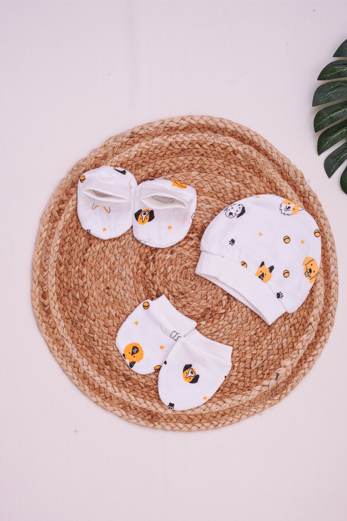 Dog - Muslin Cap Mittens Booties