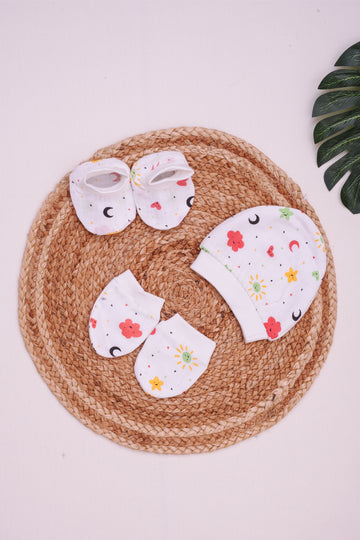 Sun - Muslin Cap Mittens Booties