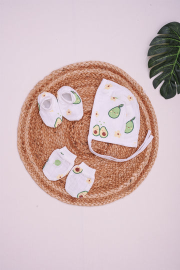 Avacado - Muslin Cap Mittens Booties