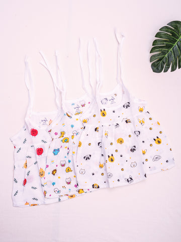 Muslin Knot Frock Pack of 3 (Assorted Prints)