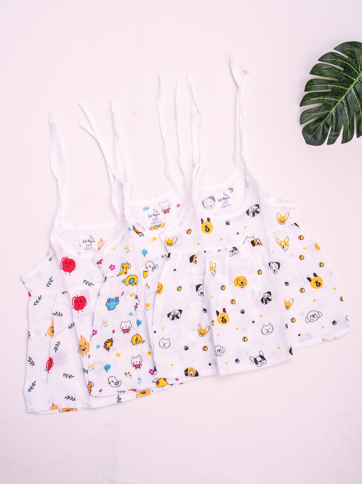 Muslin Knot Frock Pack of 3 (Assorted Prints)