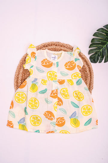 Orange - Muslin Frill Frock