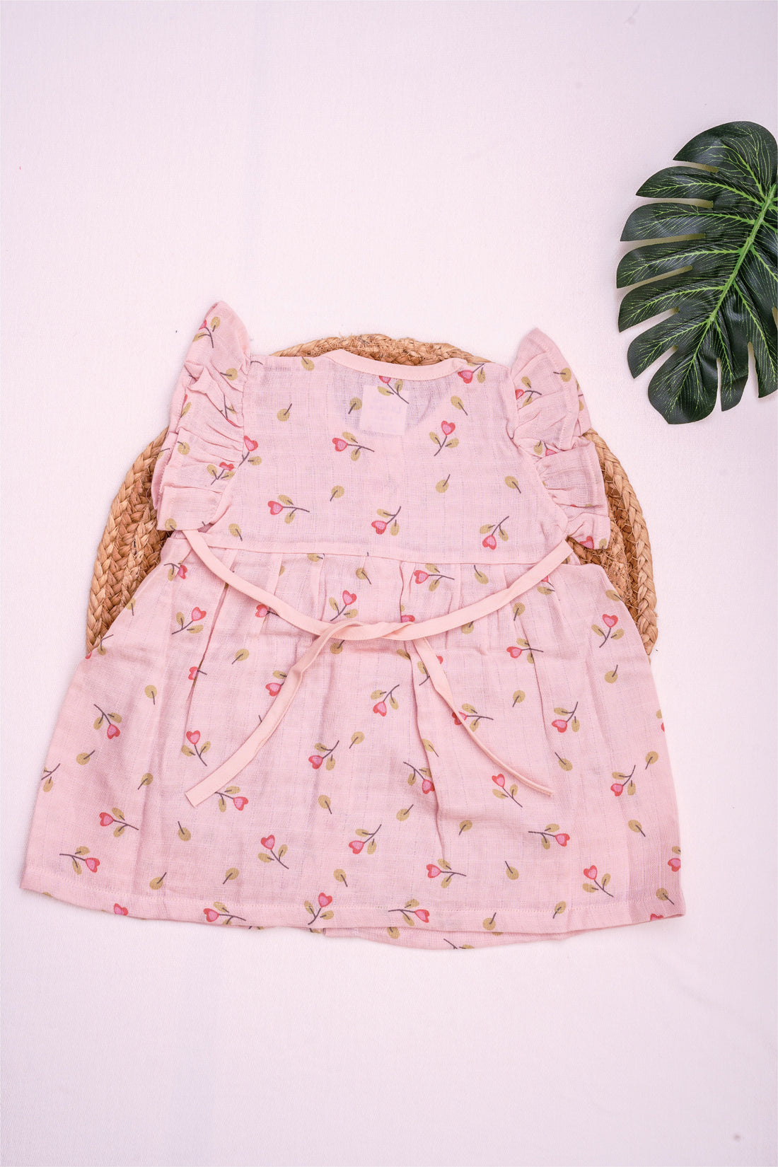 Peach Flower - Muslin Frill Frock