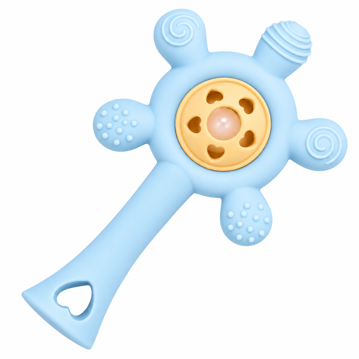 Blue - Silicon Rattle Teether